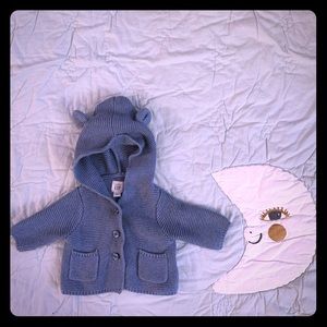 Baby Brannan Bear Sweater Blue Garter to 7lbs ears